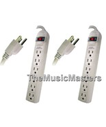 2X Surge Protection 6-Outlet POWER STRIPS 6&#39; ft Cord Lighted ON/OFF Swit... - £21.54 GBP