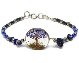 Mia Jewel Shop Tree of Life Crushed Chip Stone Inlay Copper Wire Round Clear Acr - £11.64 GBP