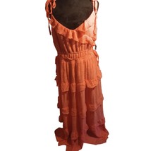 City Chic Women&#39;s Size 12 Orange Sleeveless Maxi Ruffle Dress - NWT - $37.40