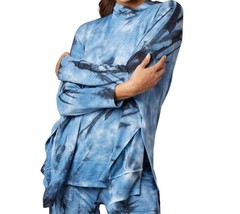 French Kyss marble wash poncho in Denim - size One Size - $70.29