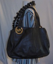 Michael Kors Black Fulton Pebbled Leather Hobo Bag - £55.66 GBP