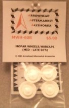 Scale Detail Accessories / 1/25th  Resin 60&#39;s Mopar Wheels &amp; Dogdish Hubcaps - $5.00