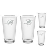 Set- Miami Pint Beer Glasses Etched Tumblers Drinkware, 16oz Drinking Gl... - €38,53 EUR+