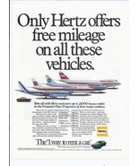 1984 Hertz Rental Car Print Ad Frequent Flyer Miles 8.5&quot; x 11&quot; - $27.46 CAD