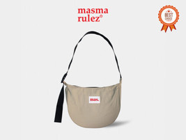 [Masmarulez] halfmoon cross bag khaki beige Korean Brand Casual bag Stud... - £54.14 GBP