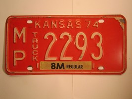 License Plate Truck Tag 1974 Kansas Mp 2293 [Z95] - $8.77