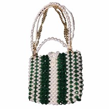 Vintage Handwoven Beaded Hollow Out Women&#39;s Daily Party Handbag 2022 Fashion Cha - $61.93