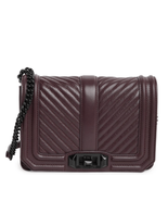 Rebecca Minkoff Small Love Leather Quilted Crossbody Bag,  Burgundy, NWT - £169.18 GBP
