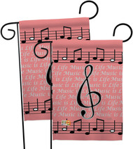 Music Is Life Garden Flags Pack 13 X18.5 Double-Sided House Banner - £22.78 GBP