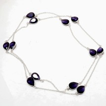 African Amethyst Pear Shape Handmade Fashion Ethnic Necklace Jewelry 36&quot; SA 6811 - £3.98 GBP