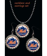 New York newyork mets earrings &amp; necklace  baseball THE AMAZIN METS &quot;FAS... - $137.03 MXN