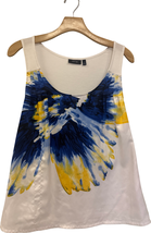 Apt 9 Floral Tank Top Women&#39;s Blue Yellow Abstract Print M - $11.87