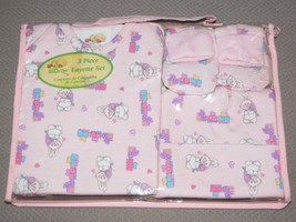LITTLE SUZYS SUZY&#39;S ZOO PINK BUNNY BABY GIRL LAYETTE GIFT SET GOWN BOOTI... - $39.49