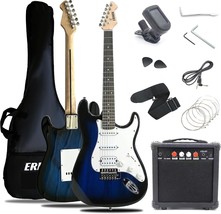 Soild Body Electric Guitar Kit Featuring A 20W Amplifier, Strings, Strap, - £117.24 GBP