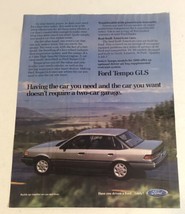 1990 Ford Tempo GLS Vintage Print Ad Advertisement pa16 - £5.94 GBP