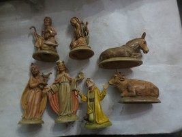 7 Vintage Fontanini Nativity Figures Mary Joseph Wise Men Donkey Ox 100/ - £36.76 GBP