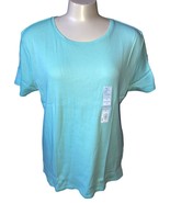 Womens M Croft &amp; Barrow Essential Crewneck Tee Mint - £7.23 GBP