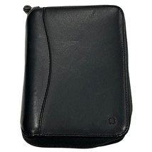 Franklin Covey Vintage Black Leather Full Zip Around Planner Organizer Compact S - £46.64 GBP