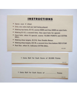 Big Ben Pinball Game Instruction &amp; Score Cards Original NOS Unused 1975 ... - £18.38 GBP