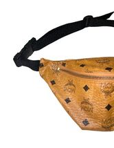 MCM Visetos Cognac Leather Fanny Pack Belt Bag Made in Korea image 2