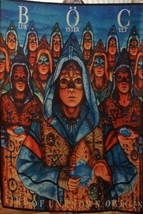 BLUE OYSTER CULT BOC Fire of Unknown Origin FLAG CLOTH POSTER Psych Hard... - $20.00