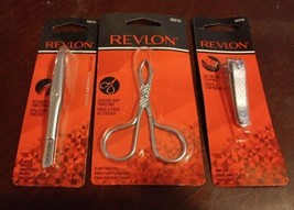 3 Pc. Revlon Stainless Steel Tweezer/Nail Clipper/Scissor Grip Tweezers(X1) - $19.80