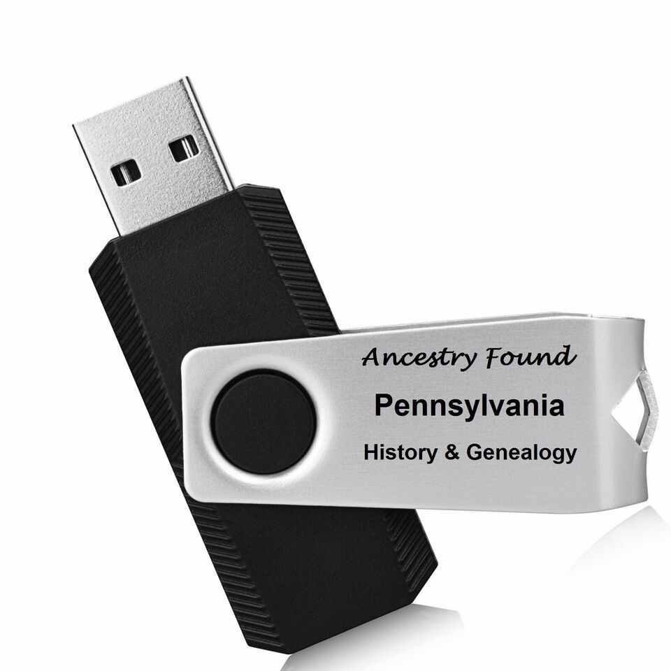 Primary image for PENNSYLVANIA History Genealogy -164 old Books on FLASH DRIVE USB - Ancestors, PA