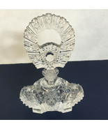 Vintage art deco clear cut glass hobstar style pattern perfume cologne b... - $84.15