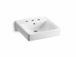 KOHLER Soho Wall-Mount Vitreous China Bathroom Sink with Overflow Drain - £159.50 GBP