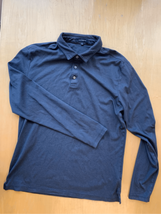 WestZeroOne Golf Polo Shirt--Black Cotton/Poly Shirt EUC Mens Large Long... - $13.27