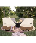 Outdoor Swivel Lounge Chair Cover 2 Pack,600D Waterproof Heavy, Beige&amp;Br... - $60.98