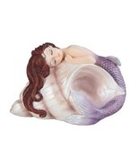 Mermaid 91881 Sleeping on Seashell Figurine Purple Resin 5&quot; L - $565.28 MXN
