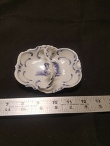 Vintage Welmar Germany Small Basket Trinket/Candy dish Blue &amp; White - £11.33 GBP