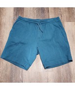 Hugo Boss HEADLO X Teal Sweat Shorts Men&#39;s Size XL Drawstring Adjustable - $556.04 MXN