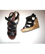 New Womens 11 DV Dolce Vita Sandals Gladiator Black Wedge Shoes Heels Bu... - £69.30 GBP