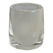 1980s Art Glass Votive Candle Holder – Frosted &amp; Clear Heavy Glass 3.25” - $260.95 MXN