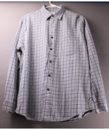 Calvin Klein Mens dress Shirt Medium Gray Check  Button up 100% Cotton - £11.30 GBP