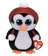 Ty Beanie Boos Gale Christmas Penguin Plush Winter Holiday Red Snow Hat Toy 6&quot; - £11.06 GBP