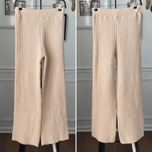 Annah Hariri Pollina Knit Pull On Flare Pants Beige XL 16 18 - $602.64 MXN