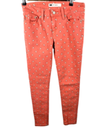Levis 535 Legging Jeans Size 28 Bandana Print Coral Peach Pink Stretch 2... - £29.37 GBP