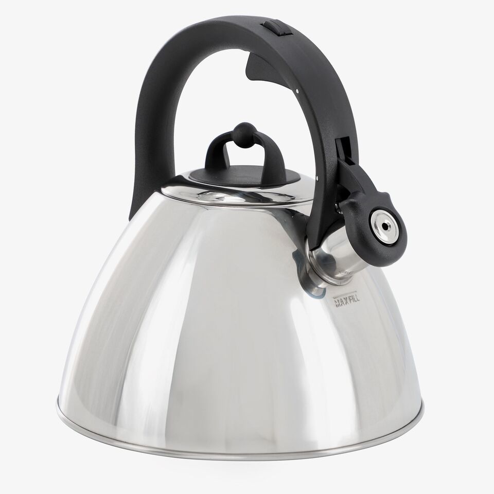 Mr. Coffee Starsbury 2.1 Quart Stainless Steel Whistling Tea Kettle with Stay-Co