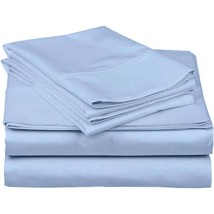 Twin Blue 100-Percent Egyptian Cotton 1000 Thread Count 3-Piece Sheet Set - £99.33 GBP