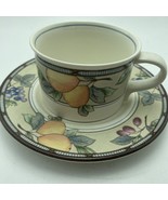 Mikasa Intaglio Garden Harvest Flat Cup And Saucer Set 6.5&quot; Saucer Demit... - $9.72