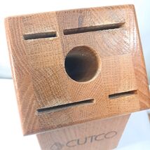 Vintage Cutco 5 Slot Knife Block Holder Wooden Wood Honey Oak knives - $14.00