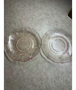 2 Vintage Cherry Blossom Pink Depression Glass Small Plate Saucer 5&quot;5/8 - $266.28 MXN