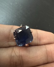 585 14K RG Stamped Square Navy Sparkle Gemstone Size 7 Ring - $911.17 MXN
