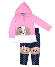 NWT Nanettte Kids Pink Navy Puppy Dog Hoodie Leggings 2T  NWT - $19.99