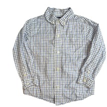 Janie and Jack Blue Check Button Down Long Sleeve Shirt Size 2T - £7.50 GBP