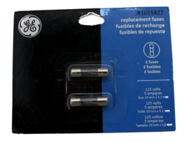 Ge 5 Amp, 125 Volt, Replacement Fuses For Christmas Lights, Pack Of 2 - £3.91 GBP