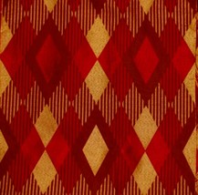RED &amp; GOLD Diamond Silk BROCADE Decor Fabric Remnants 61&quot; wide - $7.99